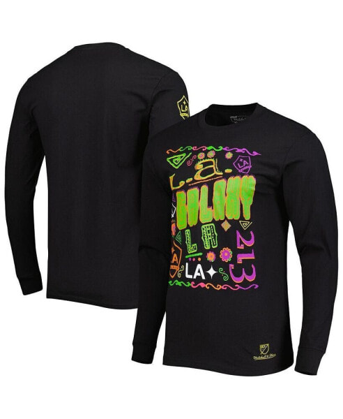 Men's Black LA Galaxy Papel Picado Long Sleeve T-shirt