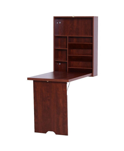 Wall Mount Writing Table Convertible Folding Computer Desk Storage Home Office