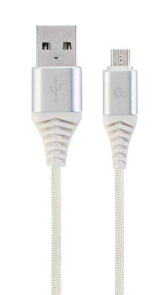 Gembird Cablexpert CC-USB2B-AMMBM-2M-BW2, 2 m, USB A, Micro-USB B, USB 2.0, 480 Mbit/s, White