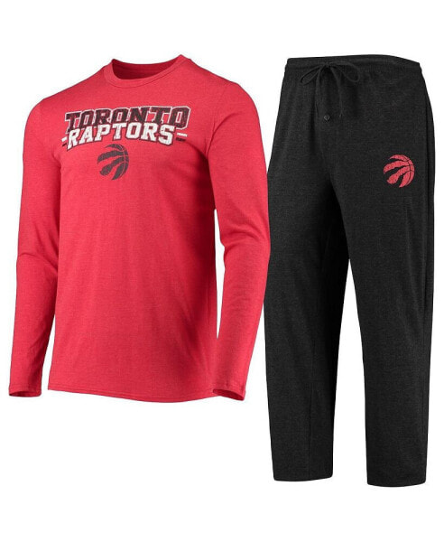 Пижама Concepts Sport мужская черная-красная с длинным рукавом, Toronto Raptors, низ и верхникагоедиля_sleep