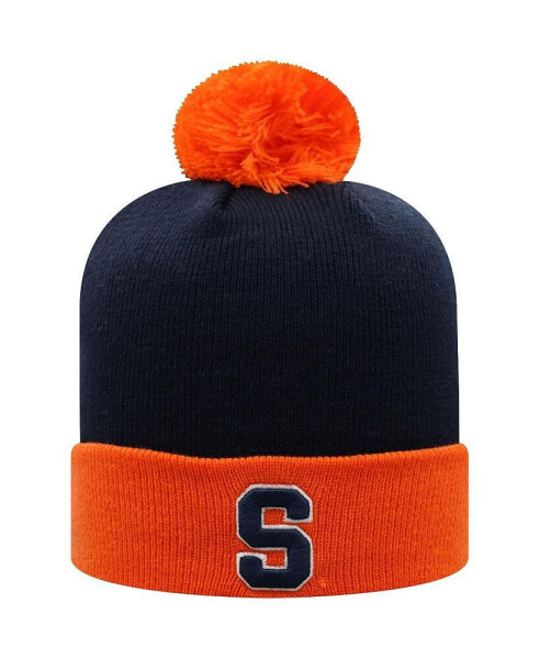 Men's Navy and Orange Syracuse Orange Core 2-Tone Cuffed Knit Hat with Pom