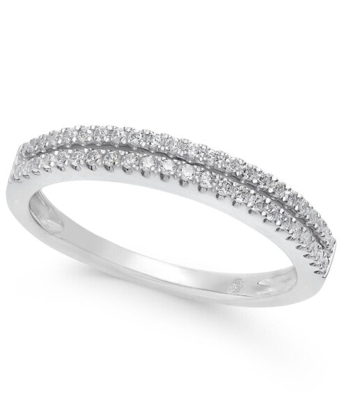 Diamond Double Row Band in (1/4 ct. t.w.) in 14k Gold, White Gold or Rose Gold