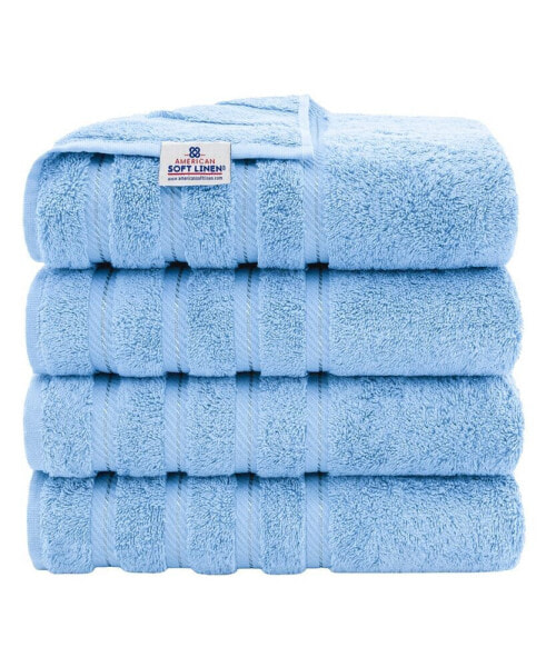 Edison Luxury 100% Turkish Cotton 4-Piece Bath Towel Set