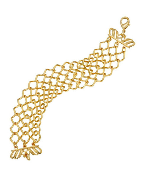 Gold-Tone Wide Mesh Bracelet