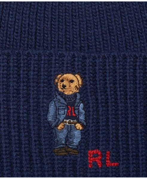 Solid Denim Bear Beanie