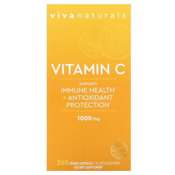 Viva Naturals, Витамин C, 1000 мг, 250 растительных капсул