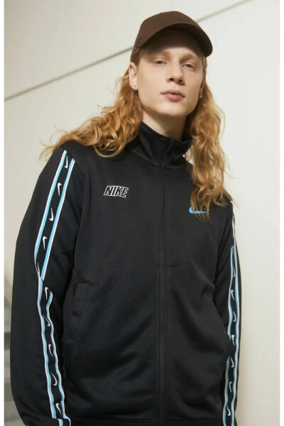 Sportswear Repeat Tracktop Siyah Erkek Sweatshirt