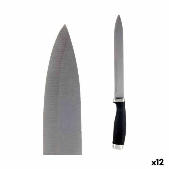 Кухонный нож 3,5 x 33 x 2 cm Серебристый Чёрный Нержавеющая сталь Пластик (12 штук)