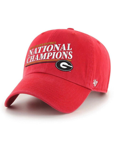 Men's Red Georgia Bulldogs College Football Playoff 2022 National Champions Slant Clean Up Adjustable Hat
