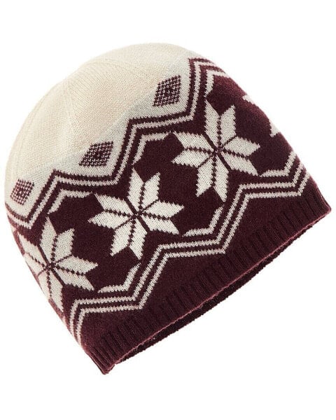 Hannah Rose Snowflake Fair Isle Cashmere Hat Women's Red