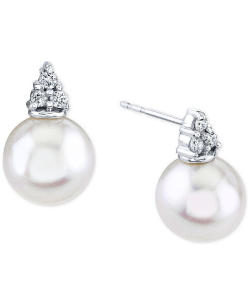 Серьги Macy's Cultured Pearl & Diamond Stud