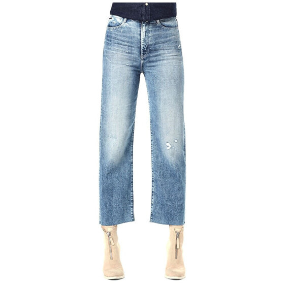 G-STAR Tedie Ultra-High Waist Straight Ripped Ankle jeans