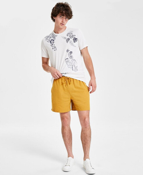 Men's Regular-Fit Solid 5" Drawstring Shorts, Created for Macy's