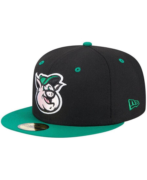 Men's Black Kannapolis Cannon Ballers Theme Nights Kannapolis Qs 59FIFTY Fitted Hat