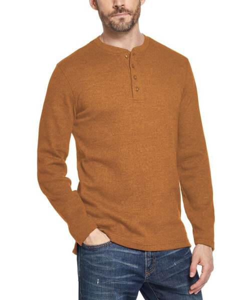 Men's Long Sleeved Waffle Henley T-shirt