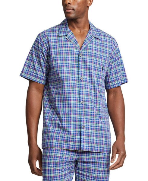 Men's Collared Plaid Sleep Shirt
