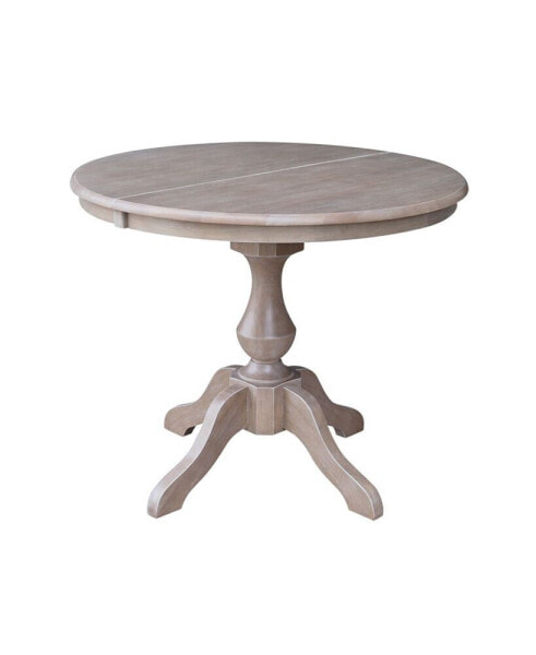 36" Round Top Pedestal Table with 12" Leaf