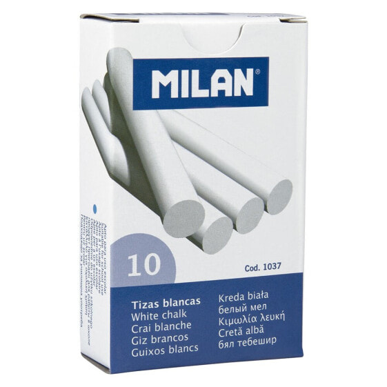 Мелки белые круглая форма MILAN Box 10