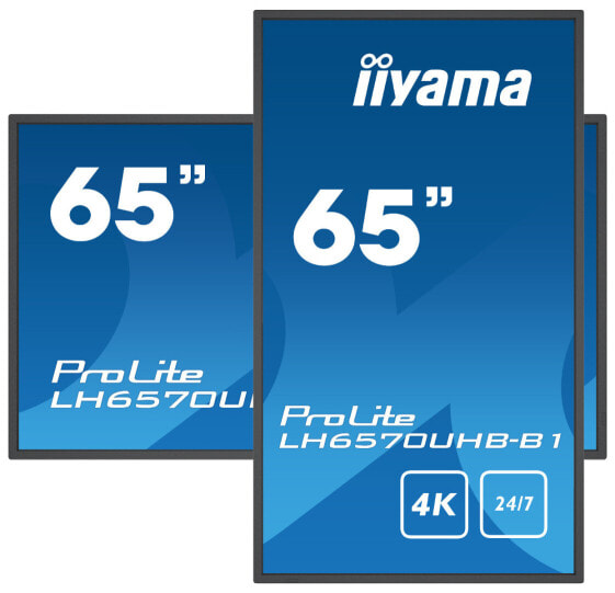 Iiyama LH6570UHB-B1 - Digital signage flat panel - 163.8 cm (64.5") - VA - 3840 x 2160 pixels - 24/7