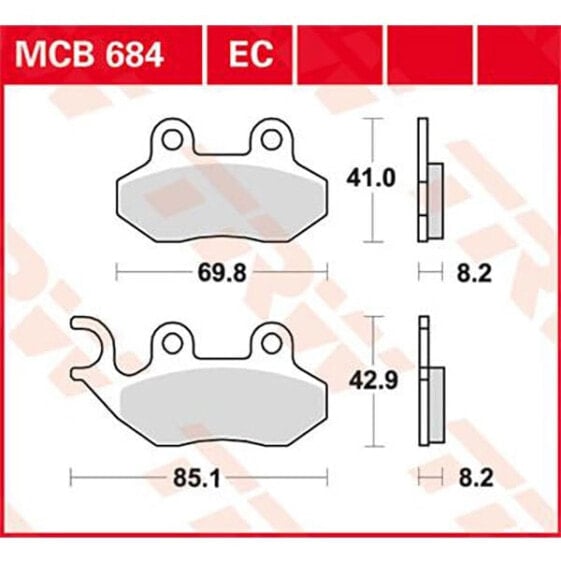 TRW Ec-Organic Peugeot Belville 125 Abs Allure 20 Brake Pads