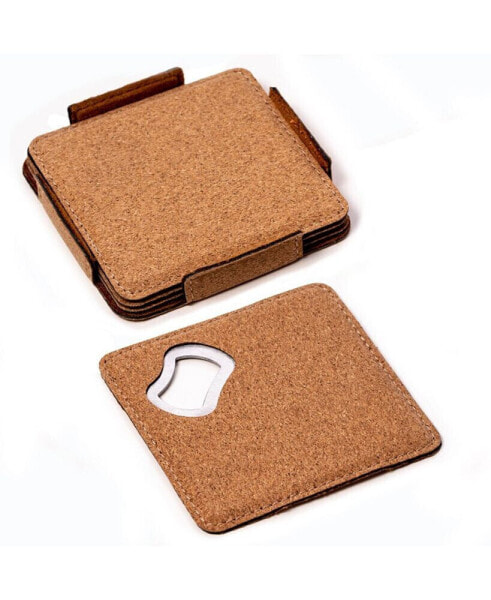 Coasters with Bottle Opener Set of 4