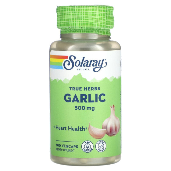 Solaray, True Herbs, чеснок, 500 мг, 100 растительных капсул
