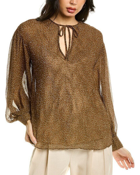 Vince Starry Dot Blouse Women's Brown Xs