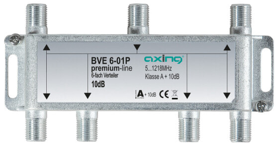 axing BVE00601P1 - Cable splitter - 5 - 1218 MHz - Stainless steel - Female/Female - F - 142 mm