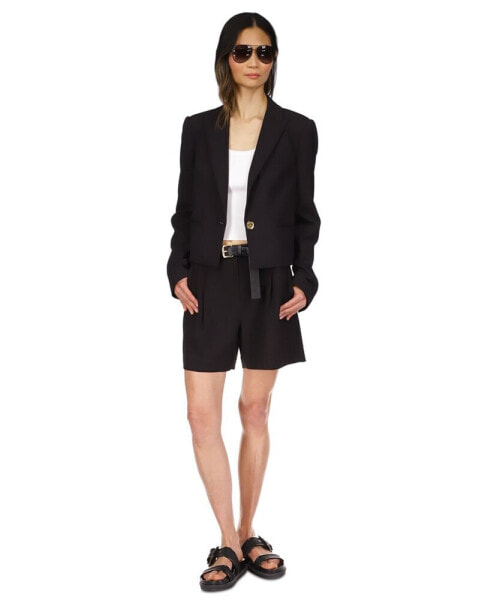 Women's Cropped Peak-Lapel Blazer