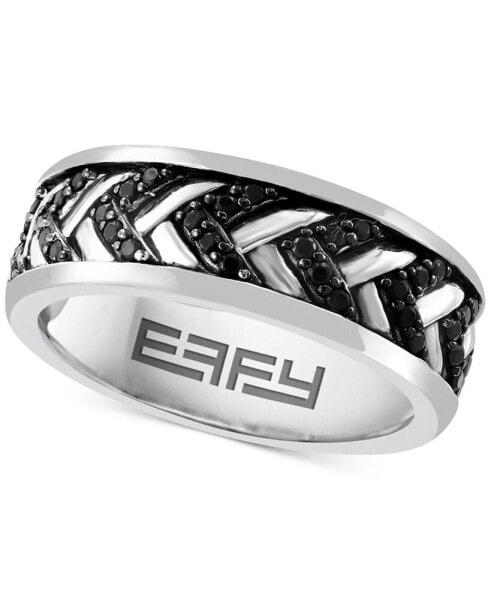 Кольцо EFFY Men's Black Spinel Chevron Band