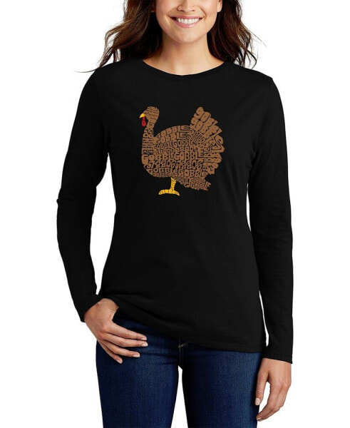 Women's Thanksgiving Word Art Long Sleeve T-shirt