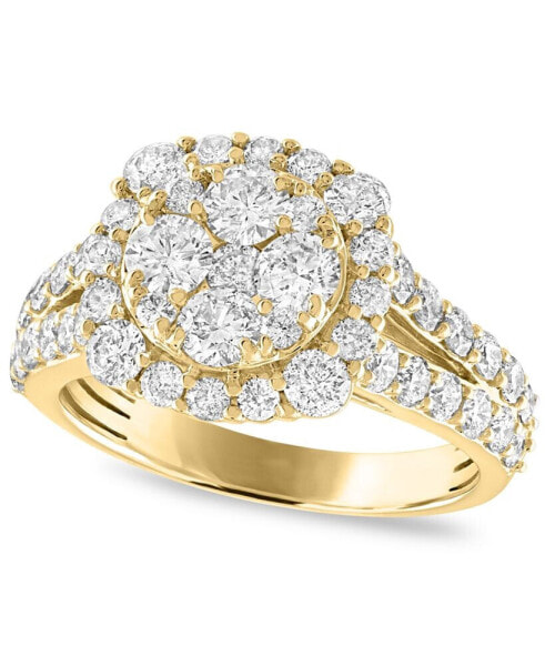 Diamond Cluster Engagement Ring (2 ct. t.w.) in 14k White or Yellow Gold