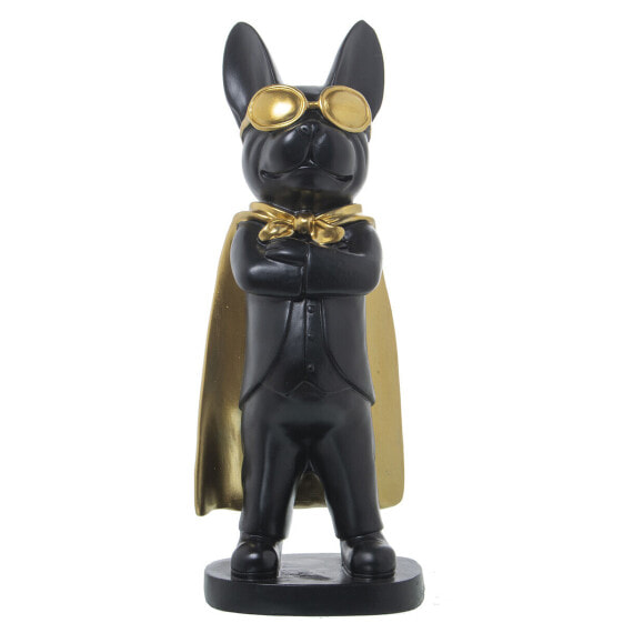 Decorative Figure Alexandra House Living Black Golden Plastic Glasses Dog 12 x 15 x 32 cm