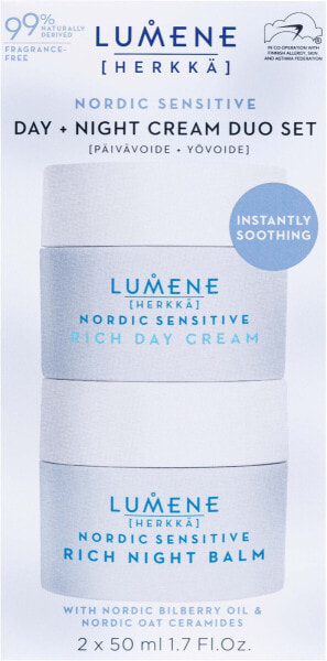 Lumene Nordic Sensitive Day & Night Набор для чувствительной кожи: Дневной крем 50 мл + Ночной крем 50 мл