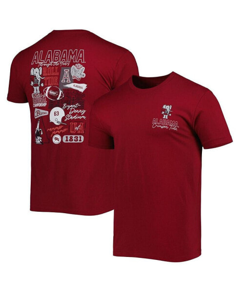 Men's Crimson Alabama Crimson Tide Vintage-Inspired Through the Years 2-Hit T-shirt