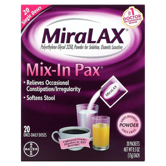 Mix-In Pack, Grit Free , Unflavored, 20 Packets 0.5 oz (17 g) Each
