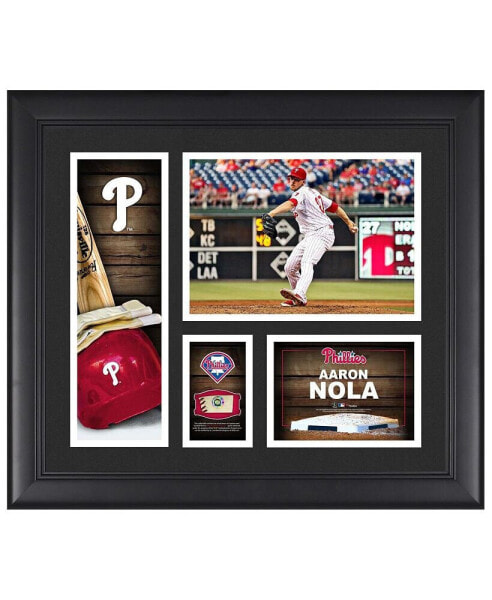 Aaron Nola Philadelphia Phillies Framed 15" x 17" Player Collage with a Piece of Game-Used Ball