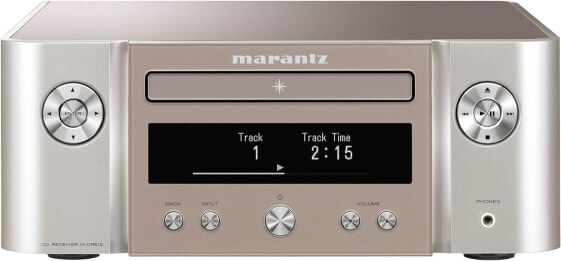 Marantz MCR412/T1SG MCR412 HiFi Amplifier Bluetooth Receiver with CD Player, FM & DAB/DAB+ Radio, Music Streaming, Subwoofer Output, USB Port, 2 Optical TV Inputs - Silver/Gold
