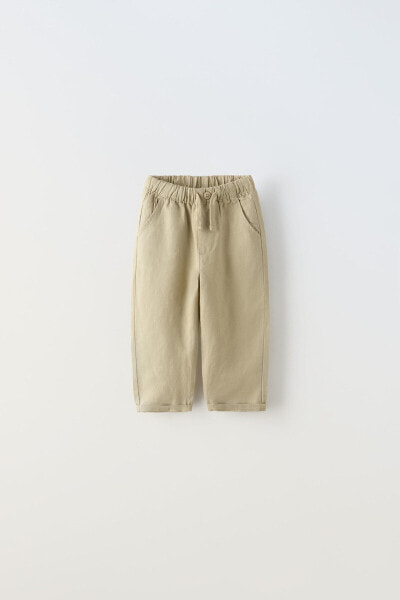 Linen blend trousers