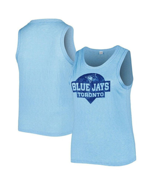 Women's Royal Toronto Blue Jays Plus Size High Neck Tri-Blend Tank Top