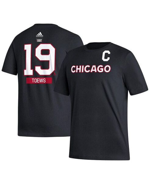 Men's Jonathan Toews Black Chicago Blackhawks Reverse Retro 2.0 Name and Number T-shirt