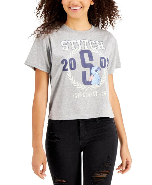 Disney 285482 Juniors' Cotton Stitch Graphic Varsity T-Shirt, Size X-Small