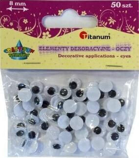Titanum Oczy dekoracyjne 8mm czarne