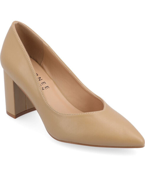 Women's Simonne Block Heel Pointed Toe Pumps