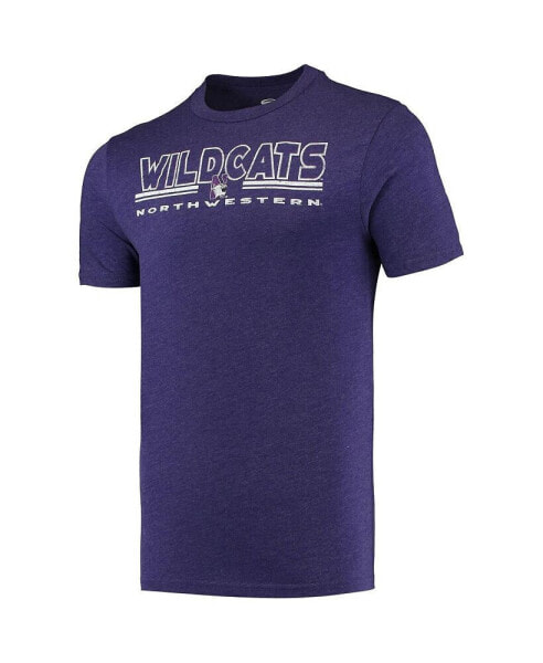 Men's Heathered Charcoal, Purple Distressed Northwestern Wildcats Meter T-shirt and Pants Sleep Set