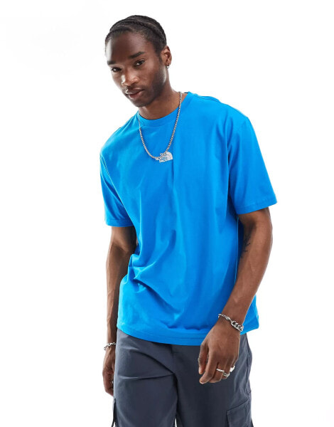 The North Face Oversized heavyweight t-shirt in blue Exclusive at ASOS