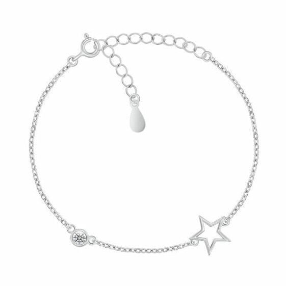 Silver bracelet with star and zircon BRC146W