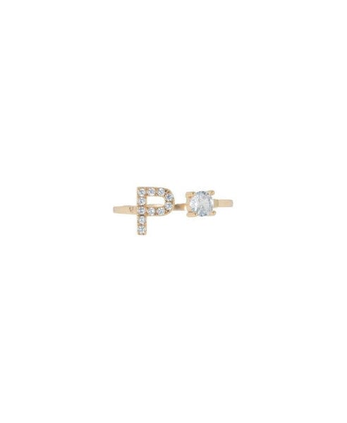 Кольцо KC Chic Designs Crystal Initial Gold-Tone