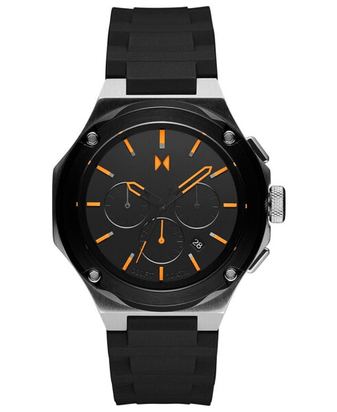 Men's Raptor Black Silicone Strap Watch 46mm