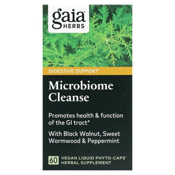 Средство для очищения организма Gaia Herbs Microbiome Cleanse, 60 Веганских Жидких Фито-Капсул
